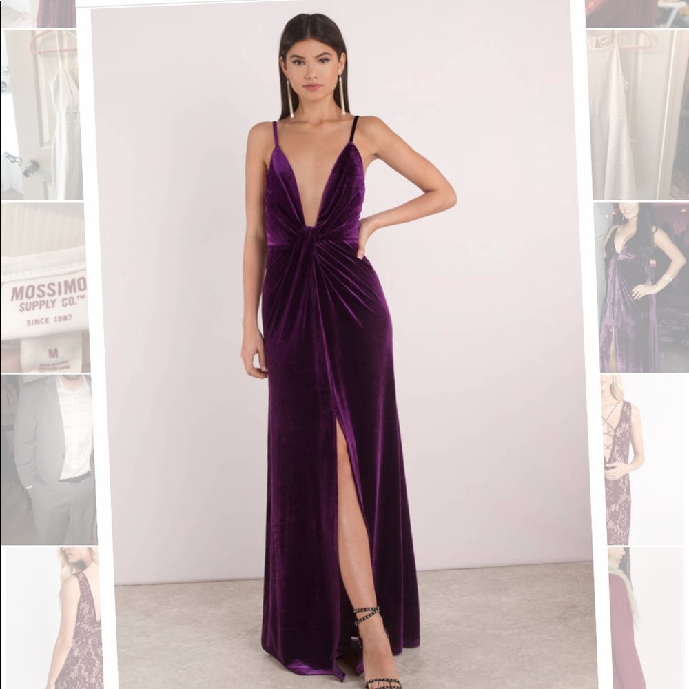 Layla Velvet Plunging Maxi Dress